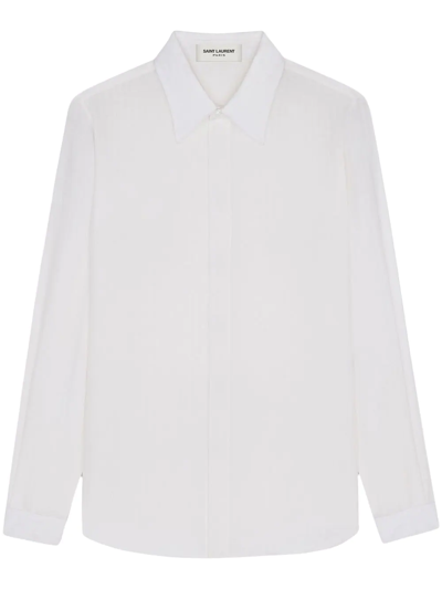 Saint Laurent Long-sleeve Classic Shirt In White