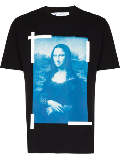 Off-white Mona Lisa 图案印花t恤 In Black,blue,white