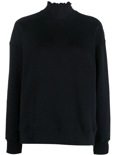 Filippa-k Soft Sport Frill Edge Long-sleeve Sweatshirt In Blue