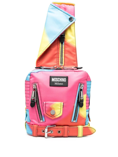 Moschino Tie-dye Sling Backpack In Pink