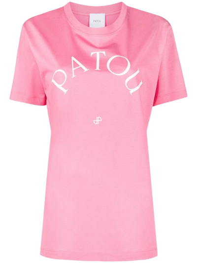 Patou Pink Short-sleeved T-shirt With Logo Print