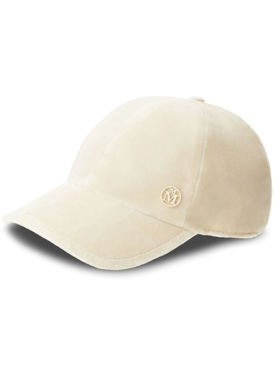 Maison Michel Off-white Tiger Cap In Ivory