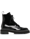 Proenza Schouler Black Lug Sole Combat Boots In Schwarz