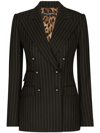 Dolce & Gabbana Brown Wool Blazer In Schwarz