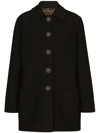 DOLCE & GABBANA GALALITH-BUTTON CREPE PEACOAT
