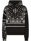 Dolce & Gabbana Logo Bandana Print Hoodie Sweatshirt In Black