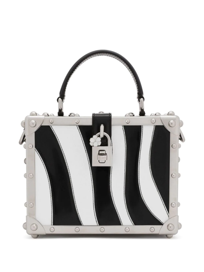 Dolce & Gabbana Dolce Box Zebra-print Top-handle Bag In Black