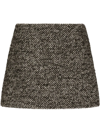 Dolce & Gabbana Tweed A-line Mini Skirt In Braun