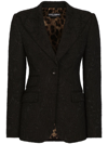 Dolce & Gabbana Ornamental Jacquard Turlington Blazer In Schwarz