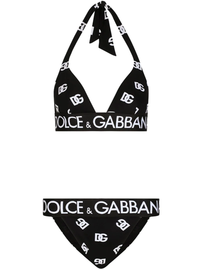 Dolce & Gabbana Multicolor DG Logo Print Bottom Beachwear Bikini Swimsuit