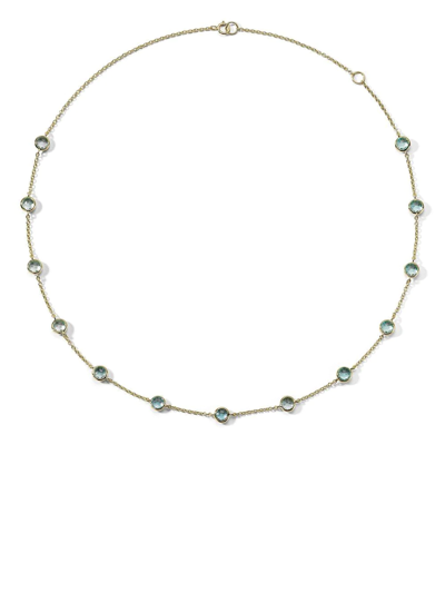 Ippolita 18kt Yellow Gold Lollipop 13-stone Station Blue Topaz Necklace In Gold