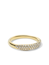 IPPOLITA 18KT YELLOW GOLD STARDUST TOP SQUIGGLE DIAMOND BAND RING