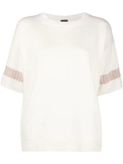 Lorena Antoniazzi Short-sleeve Knitted T-shirt In White