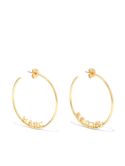 Marc Jacobs Monogram Hoop Earrings In Gold