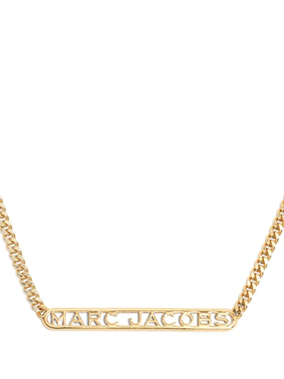 Marc Jacobs Logo-plaque Necklace In Gold