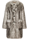 Dolce & Gabbana Wolf-effect Faux Fur Coat In Braun