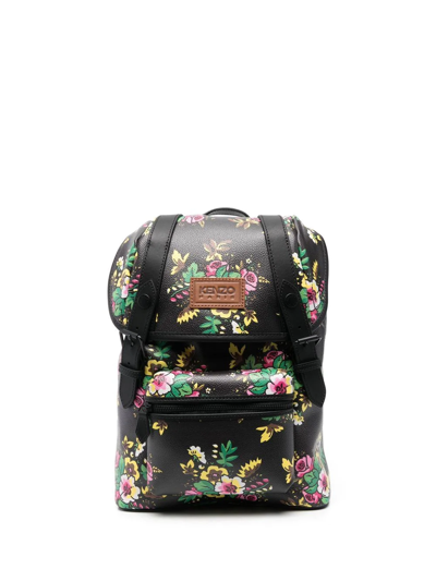 Kenzo Pop Bouquet Messenger Backpack In Noir