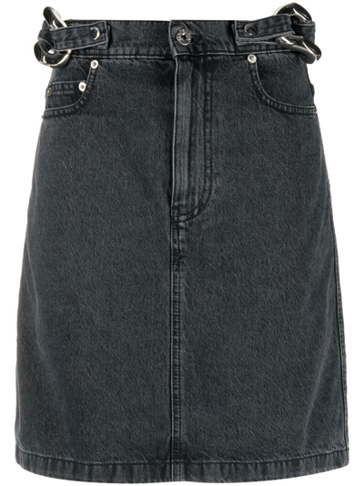 Jw Anderson Chain-link Denim Mini Skirt In Black