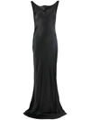 Norma Kamali Maria Cowl-neck Satin Maxi Dress In Schwarz