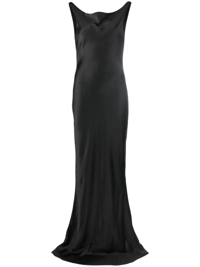 NORMA KAMALI COWL-NECK SATIN GOWN