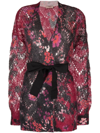 Twinset Oversized Cardigan Printed Mixed Mohair In Rosa