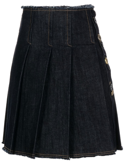 Dice Kayek High-waisted Pleated Skirt In Blue