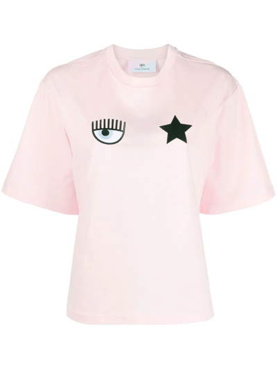 Chiara Ferragni Logo-print Cotton T-shirt In Pink
