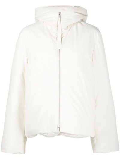 Jil Sander Padded Hooded Jacket In 102 Natural