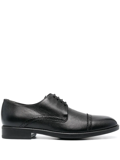 Tom Ford Men's Brogue Leather Derby Shoes In Black