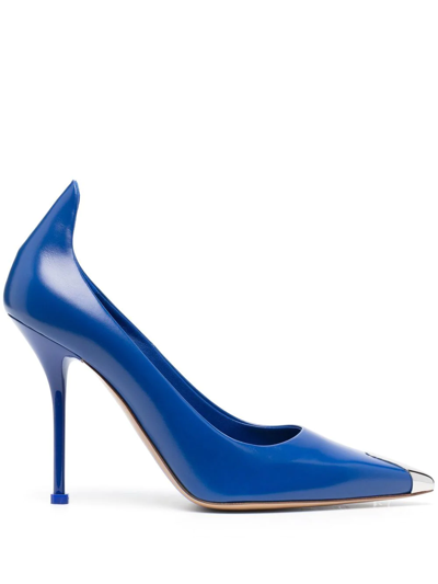 Alexander Mcqueen Contrast-toecap Leather Pumps In Blue