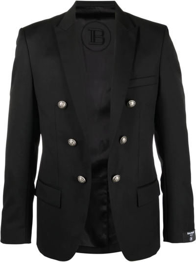 Balmain Button-detailing Slim Blazer In Black