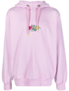Barrow Graphic-print Cotton Hoodie In Rosa