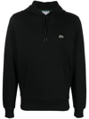 LACOSTE LOGO-PATCH COTTON HOODIE