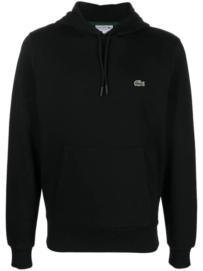 LACOSTE LOGO-PATCH COTTON HOODIE