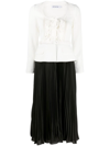 Self-portrait Pleated Midi Dress In Schwarz
