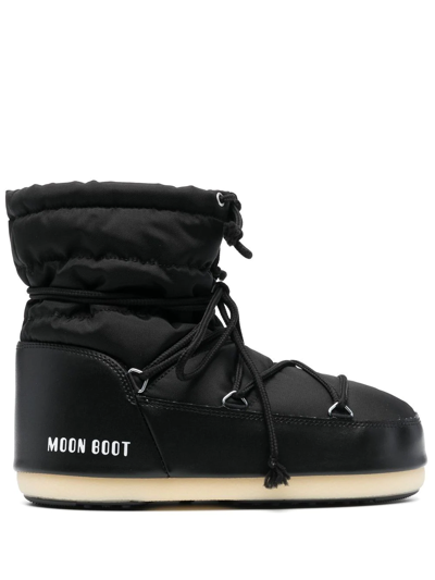 Moon Boot Quilted Logo-print Ankle Boots In Black