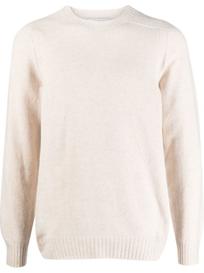 D4.0 Fine-knit Hooded Jumper In Beige