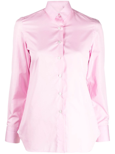 Finamore 1925 Napoli Long-sleeve Cotton Shirt In Rosa