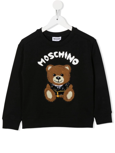 Moschino Logo-print Cotton Sweatshirt In Black
