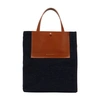 Marni Museo Soft Denim Shoulder Bag In Blublack Moca