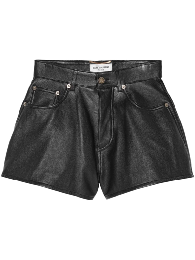 Saint Laurent High-waist Mini Shorts In Black