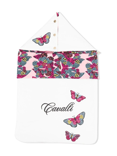 Roberto Cavalli Junior Butterfly-print Baby Nest In White