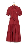 Derek Lam 10 Crosby Buffy Utility Dress In Cranberry/ Burgundy