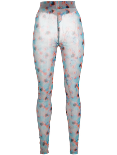 Henrik Vibskov Abstract-print Semi-sheer Tights In Blue
