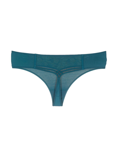 Marlies Dekkers Slim-fit Mid-rise Thong In Blue