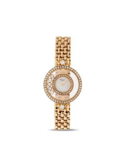 Pre-owned Chopard 1980-1990s  Happy Diamonds 26mm In Gold