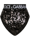 DOLCE & GABBANA HIGH-WAISTED SEQUIN-EMBELLISHED BRIEFS