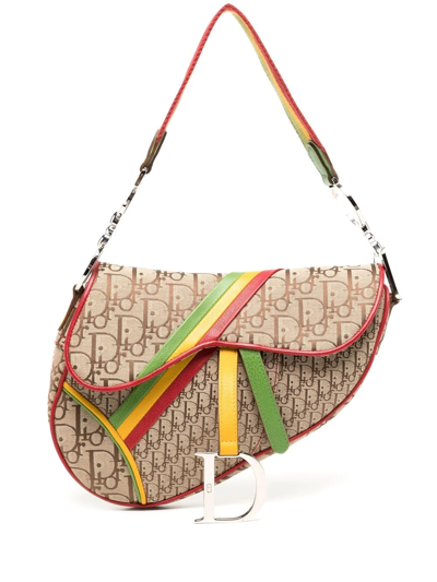 Pre-owned Dior 1990-2000s  Rasta Trotter Saddle Shoulder Bag In Brown