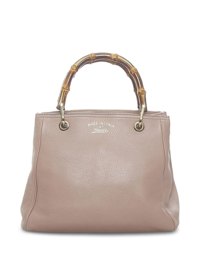 Pre-owned Gucci Bamboo Tote Bag In Pink