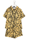 Versace Barocco-print Pajama Set In Yellow